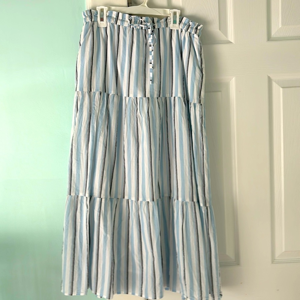J. Crew striped paper bag skirt